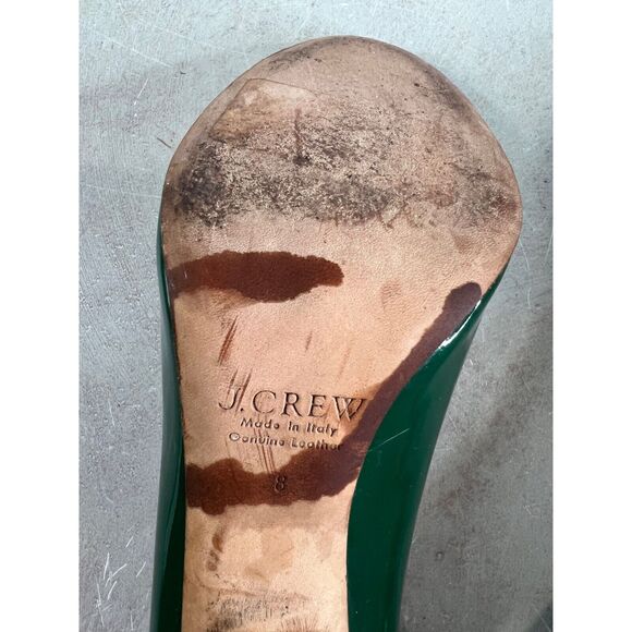J. Crew Factory Green Heels with Light Green Toe Cap - Picture 11 of 16